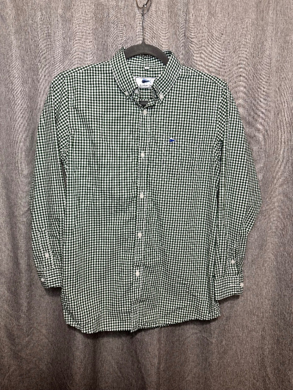 Southern Lure Men’s Long Sleeve Gingham Sport Shirt Green/White Size L